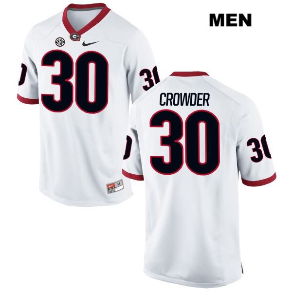 Georgia Bulldogs Men's Tae Crowder #30 NCAA Authentic White Nike Stitched College Football Jersey XGW5756UR